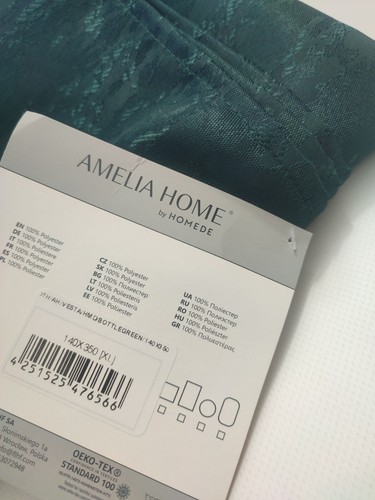 Amelia Home Vesta Tablecloth Green Agate 140x350 cm XL - Picture 3 of 6