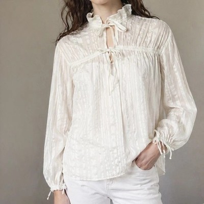 Sandro Bluse Seidenmischung Metallicfaden zum Binden Größe S FR 36 UK 8