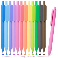 Drawdart Gel Pens 12 Colors Retractable Quick Dry Ink Pens Fine Point 0.7mm S...