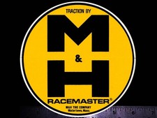 M H Racemaster Tires - Original Vintage 60s 70s Racing Decalsticker 6 Inch