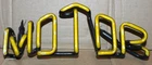 Vintage Motor 10.5" Neon Sign Glass Tube Tubing Replacement Section Parts AS IS