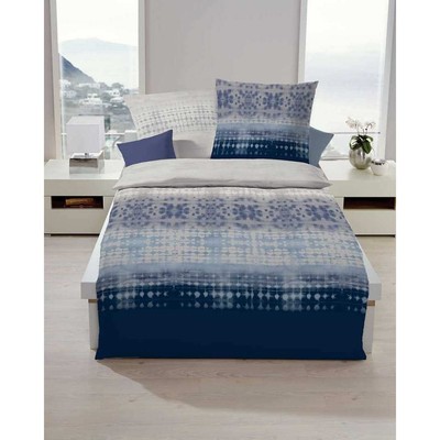 Kaeppel Satin Bettwäsche Sweet Home Embrace Farbverlauf Blau Indigoblau 155x220