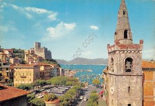 Cartolina Lerici scorcio paese porto campanile di San Rocco anni '70