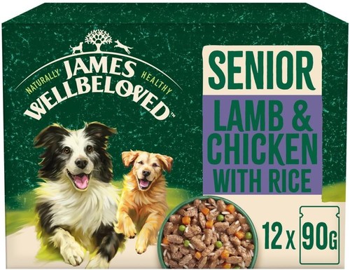 James Wellbeloved Senior Dog Food with Lamb and Chicken in Gravy Pouch 12 x 90 g - 第 1/9 張圖片