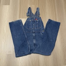 Vtg Dickies Bib Denim Overalls Men  s 32x32 Blue