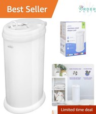 Steel Diaper Pail Odor Locking No Bags Required Nursery 13 Gallons