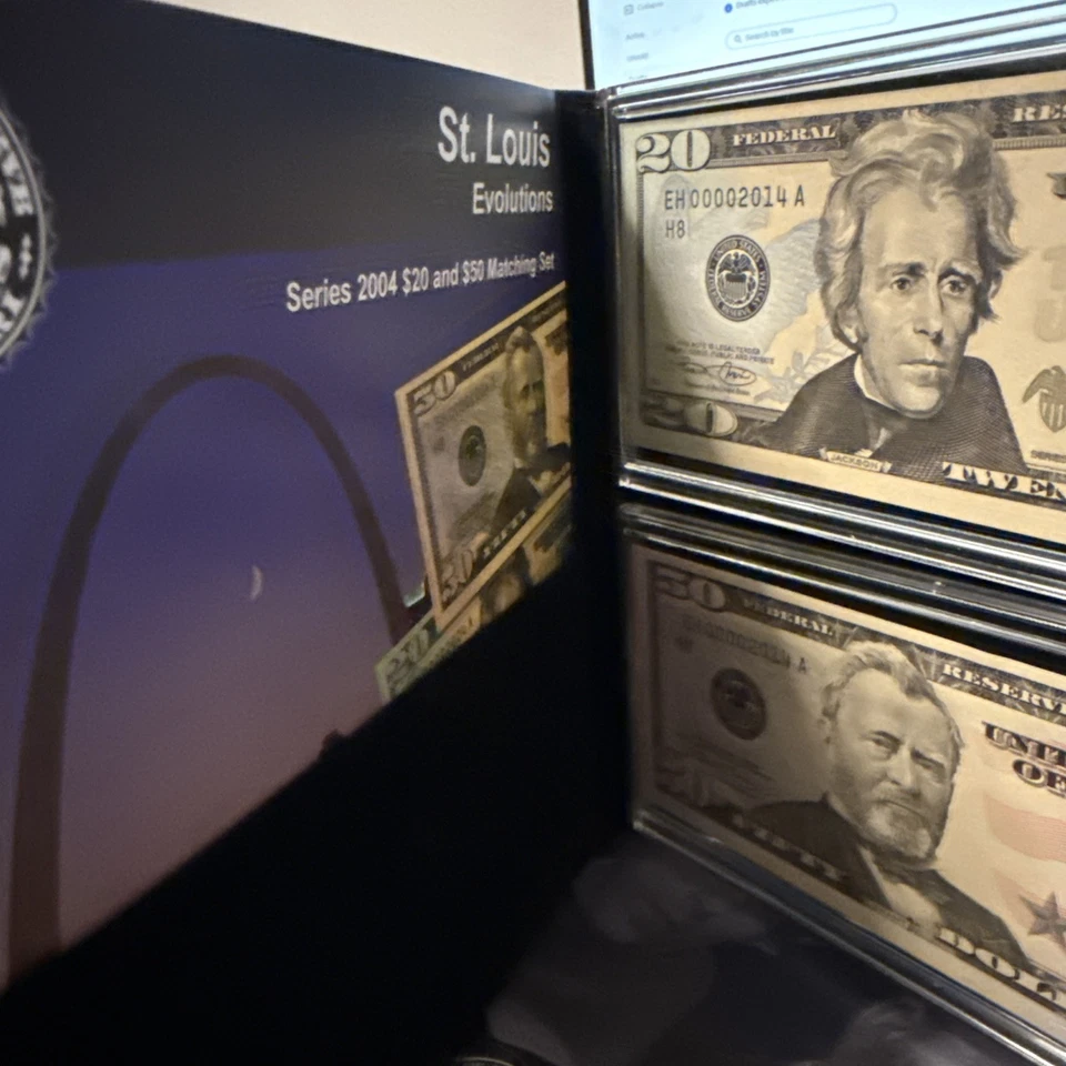 2004 Series $50 + $20 Notes with Matching LOW Serial #s, St. Louis Evolutions - Image 2 of 4