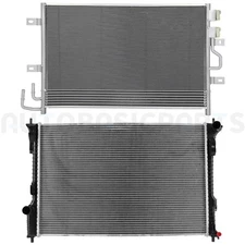 Aluminum Radiator & AC Condenser Cooling Kit For 2013 2014-2018 2019 Ford Flex