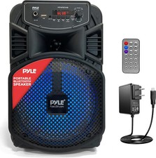 PYLE 8    Bluetooth Portable PA Speaker PPHP834B Karaoke, flashing LED Lights