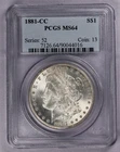 1881 CC $1 Morgan Silver Dollar PCGS MS64 Series 52 Coin 13~