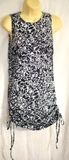 womens Animal print drawstring side ruched dress size XL sleeveless bodycon