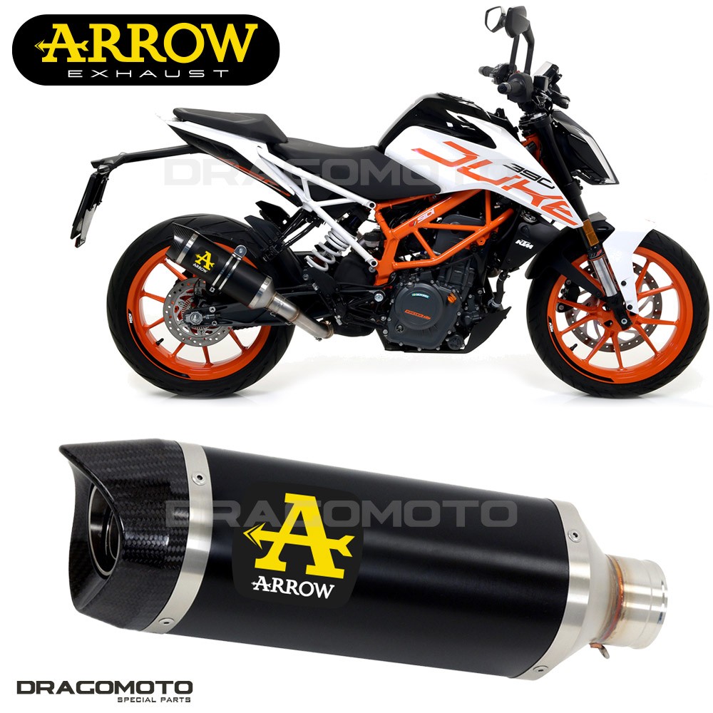 Silencieux KTM 390 Duke échappement Arrow Thunder noir alu pour moto 2017-2018