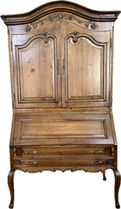 Antique Secretary Desk with Drawers & Cabinet