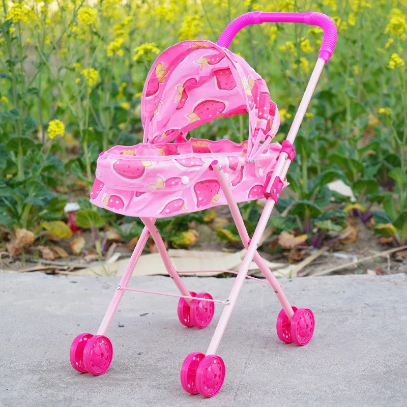 Carrito de Juguetes Infantil, Carrito Niñas 3-6 Años Carrito, Plegable y Guardable Foto 2 de 4