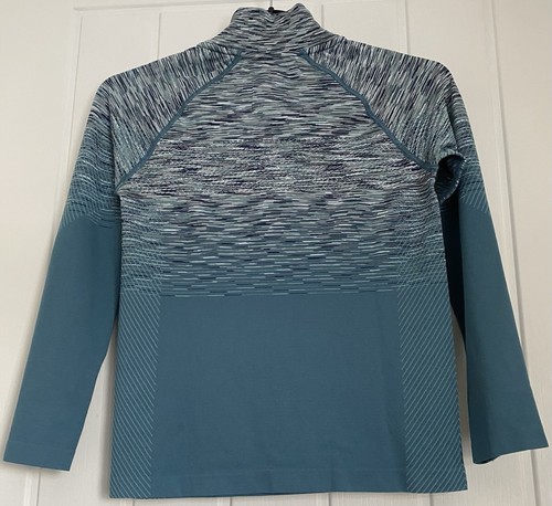 All In Motion Kids Long Sleeve Athletic Top 1/4 Zip Blue Grey Size S (6/6X) - Picture 9 of 18