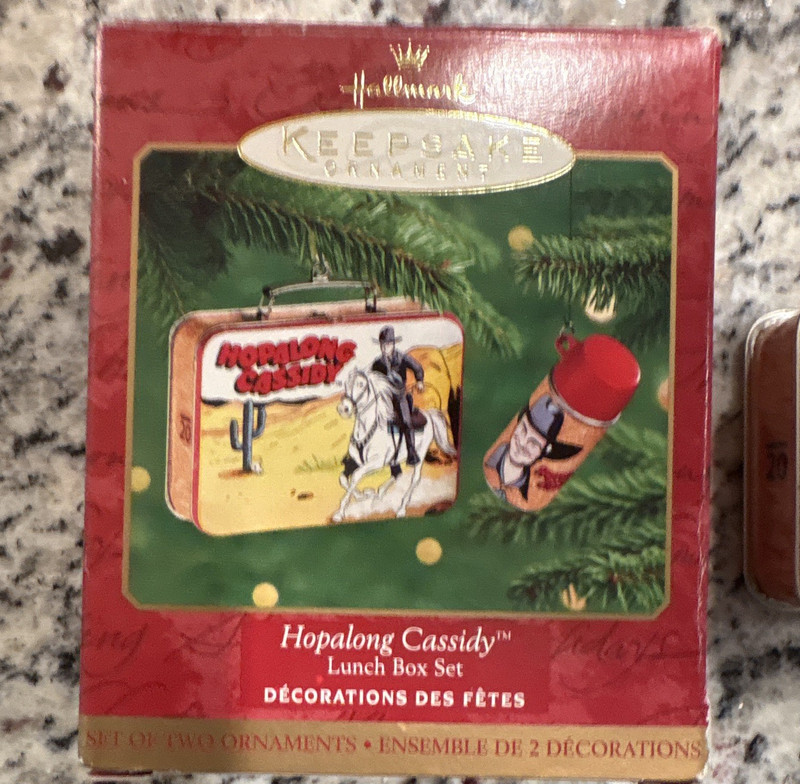 Hallmark Keepsake Hopalong Cassidy Lunch Box Christmas Ornament- missing Thermos