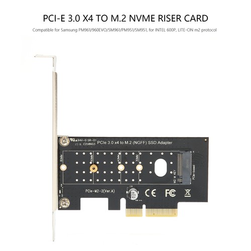 Adapter Card Pcie 3.0 X4 To M.2 Nvme Ssd Ngff Interface Riser Converter Ca AM - Afbeelding 4 van 22