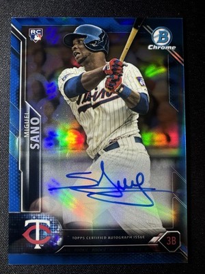 Miguel Sano 2016 Bowman Chrome Blue Refractor Rookie RC Auto Autograph /150