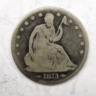 Cull 1873 Liberty Seated Silver Half Dollar 50c US Coin You Grade It A41