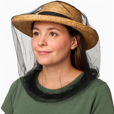 Midge Head Net Mosquito Hat Insect Fly Mesh Face Protector Travel Camping - Image 1 of 4