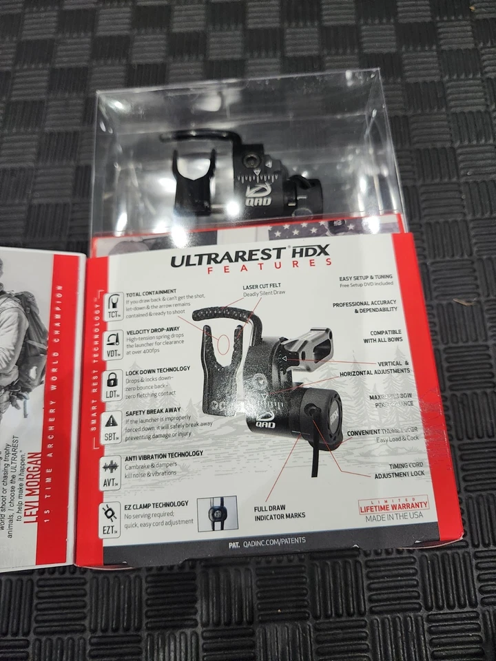 QAD Ultrarest HDX Black RH Arrow Rest - Image 3 of 4