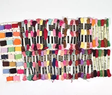 DMC GALAXIE EMBROIDERY FLOSS THREAD LOT 85 SKEINS & CARDS MULTICOLOR COTTON