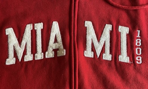 Miami University OH Hooded Full zip Long Sleeve Sweatshirt Red Men’s XXL - Picture 2 of 6