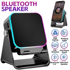 5 in 1 Wireless-Induction Audio Bluetooth Speaker Player RGB Light Phone Mount