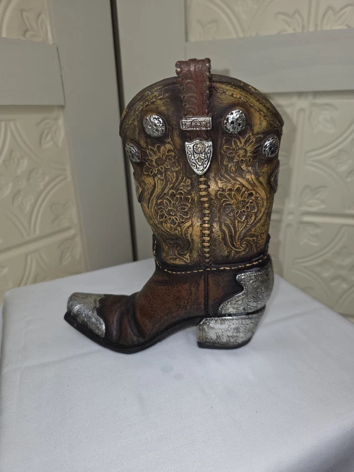 Burton and Burton Boots and Spurs Western Cowboy Boot Jarrón para Western Home Deco Foto 2 de 4