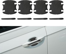 8 Pcs Car Door Handle Protector Stickers Reflective Rubber Door Bowl And Handle