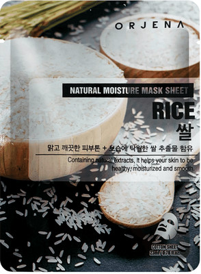 ORJENA Natural Moisture Rice Mask Sheet, 23 ml - Maska w płachcie z ryżem rozświ