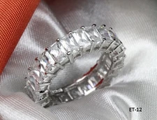 6.6 CTW ct Extra Brilliant w/ Baguettes Top Russian Quality CZ Mossanite Ring 