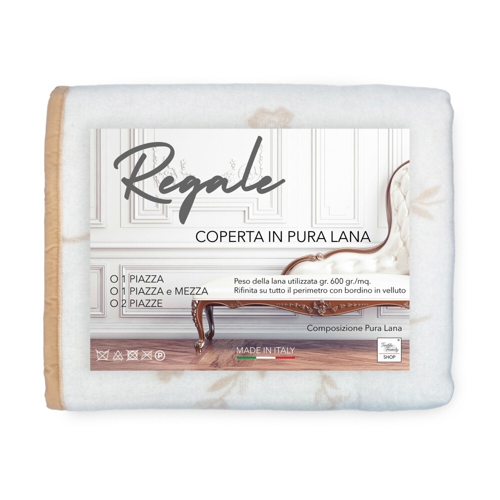 COUVERTURE EN PURE LAINE ROYALE VIERGE Double
