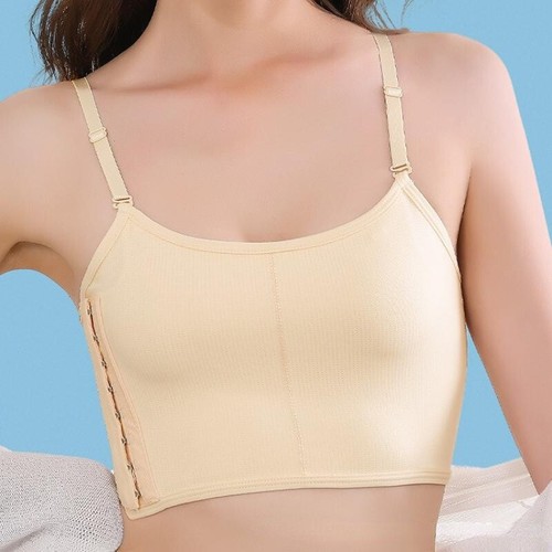 Lady Soft Vest Chest Breast Binder Buckle Spaghetti Strap Tomboy FTM Sports Bra - Picture 2 of 21