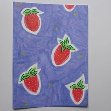 Sindy Fuhr Acrylic Painting Hand Made Pop Art Title Strawberry Summer B
