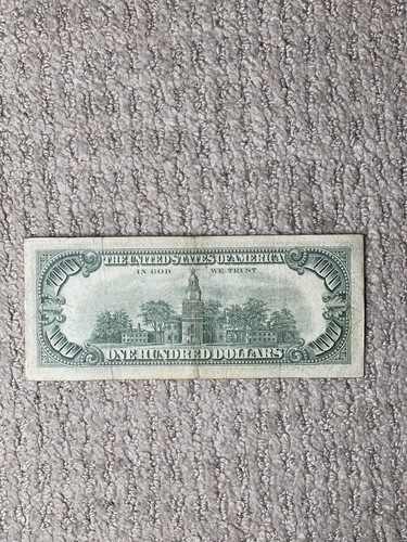 Small Head $100 bill (One Hundred Dollar Bill) - Series 1969C Atlanta 1969 - Picture 2 of 2