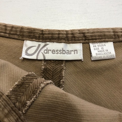 vtg 70s Style Wide Wale Corduroy Long Skirt Sz 12 Brown A-Line Dressbarn - Picture 5 of 11