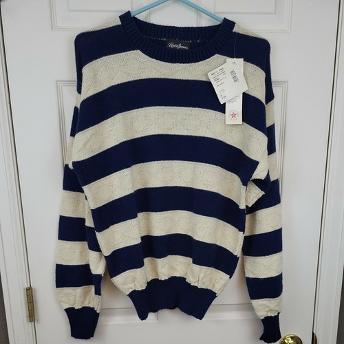 Saint James, Vtg NWT 80s 90s Reed St James Acrylic Stripe Sweater Size M Made In USA