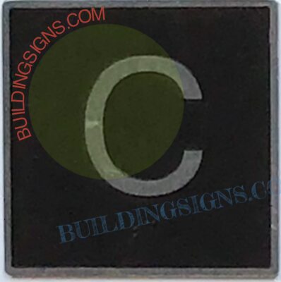 ELEVATOR FLOOR NUMBER C SIGN- ELEVATOR JAMB PLATE FLOOR C SIGN -REF24-1027