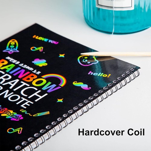 Scratch Art Books for Kids, 2 Pack Rainbow Magic Scratch Paper Black Scratch it - Picture 4 of 8