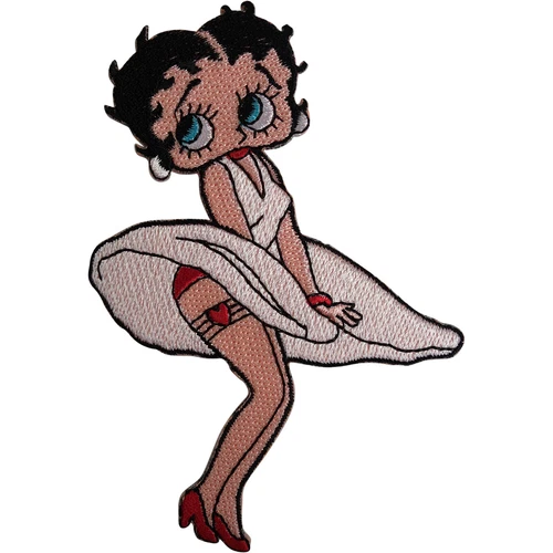 Large Betty Boop Patch Marilyn Monroe White Dress Embroidered Badge Iron Sew On
