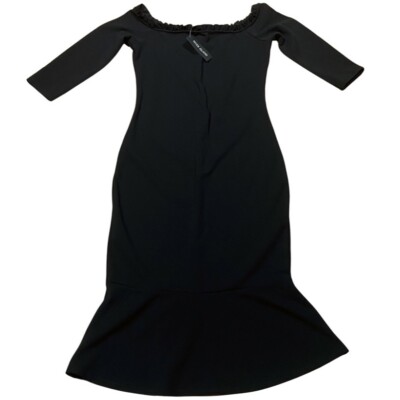 River Island Dress Size UK 8 Neo Classic Off The Shoulder In Black Womens