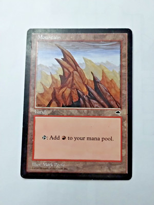 MTG Mountain (Left) Tempest Regular Land - Some Edge Wear - See Pics