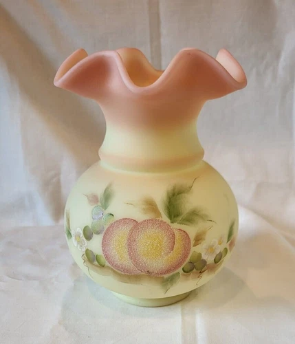 Fenton Glass 100th Anniversary Burmese Satin Vase