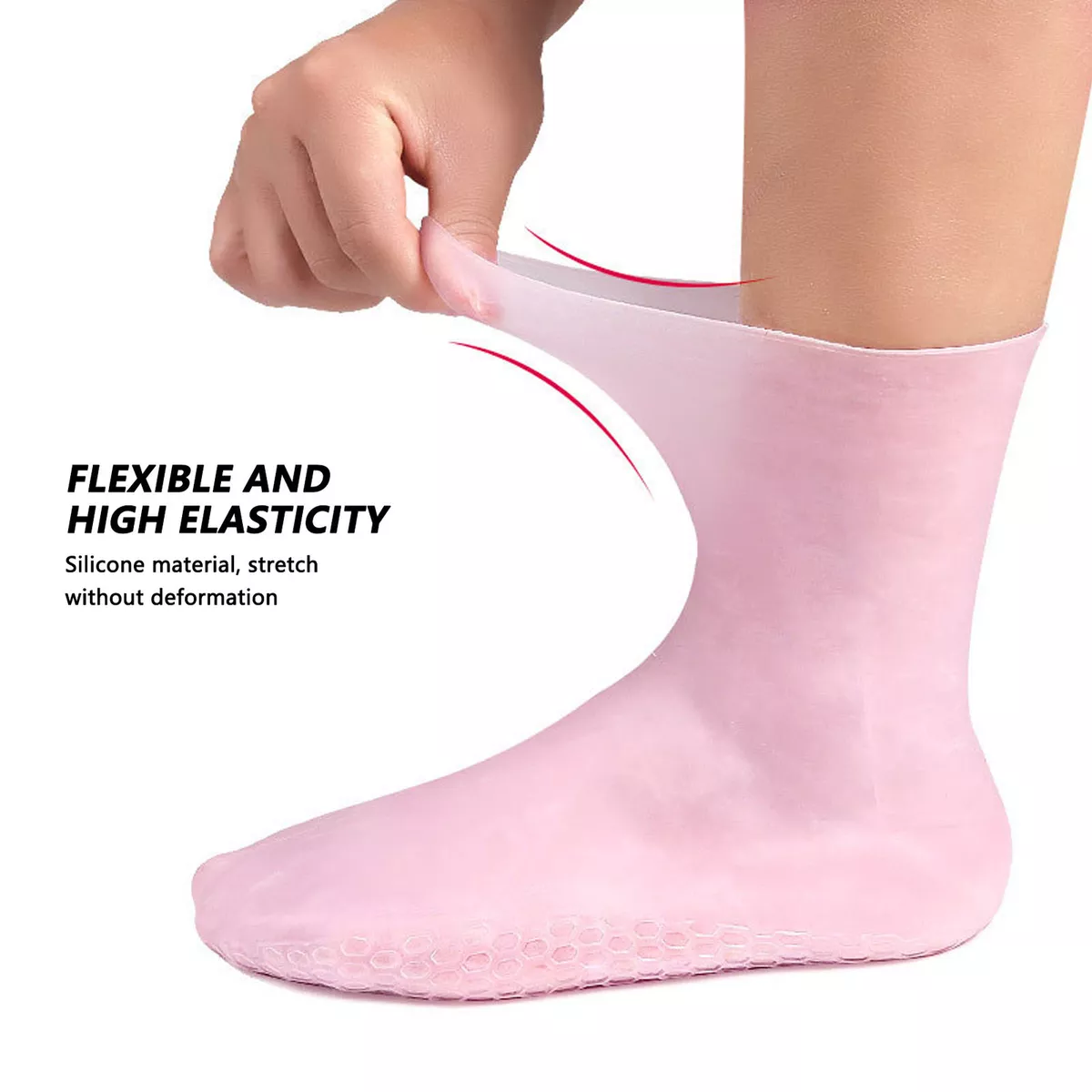 1 Pair Silicone Knee-high Feet Care Moisturizing Socks Anti-Cracking  Protectors