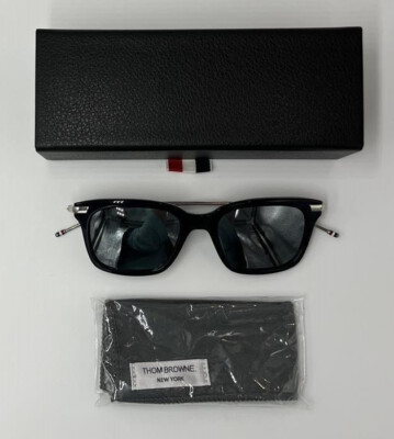 Authentic THOM BROWNE TB-701-H-I-NVY-SLV-49-AF Navy Silver