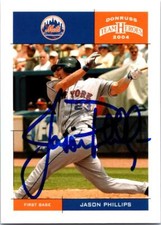 Jason Phillips signed Baseball Card New York Mets 2004 Donruss Team Heroes #277