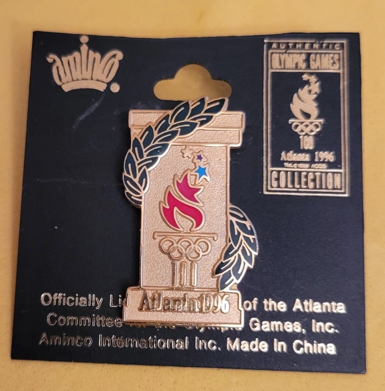 1996 Atlanta Olympic Games Flame Stars Laurel Official Licensed Pin Aminxco