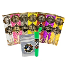 Billionaire Wraps Natural Rolling Paper 7 Variety Flavor+Smell Proof Bag+Tube