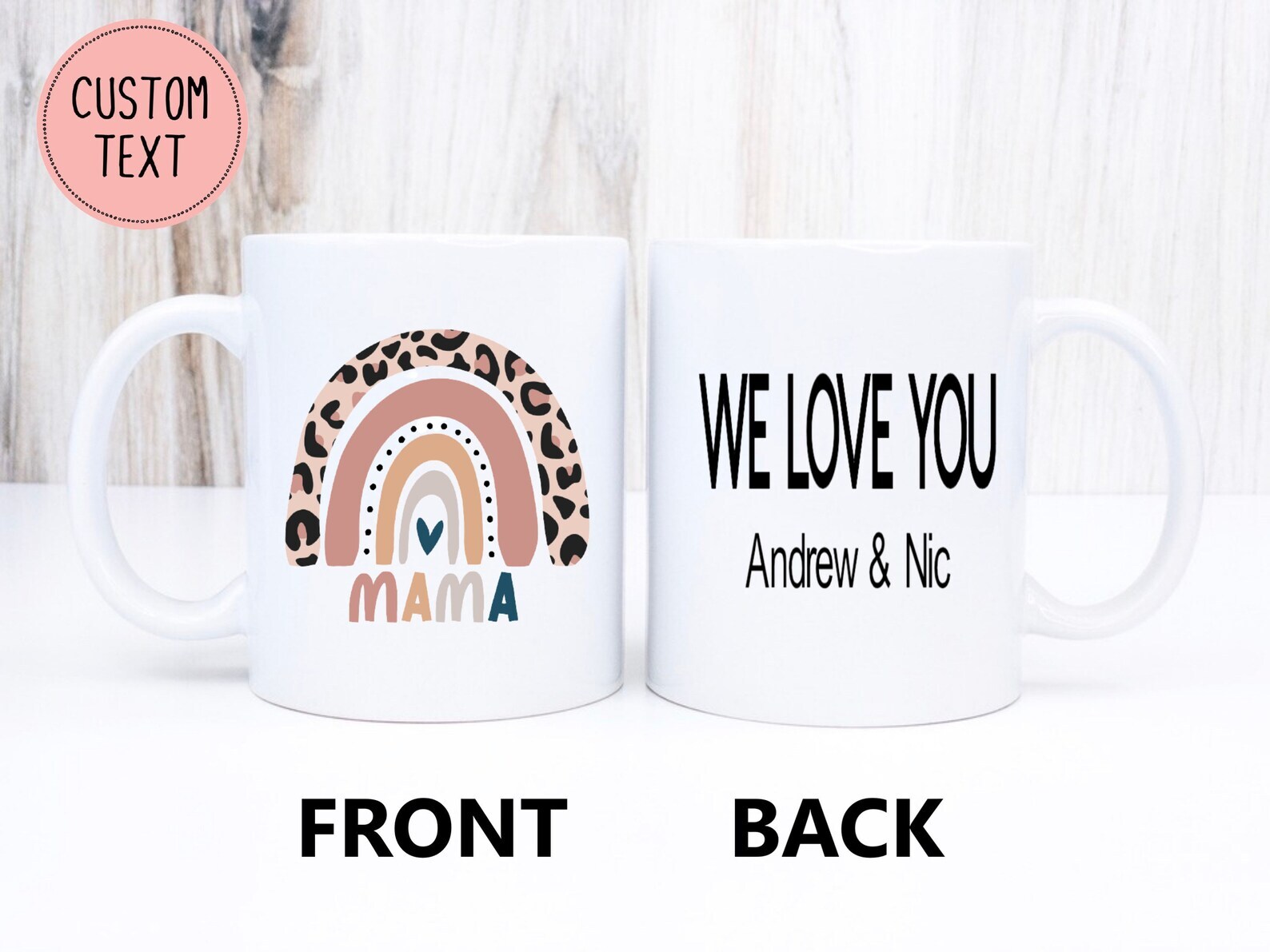 Bohemian Rainbow Mama Mug Leopard Mama Rainbow Mug Brown Rainbow Orange Rainbow